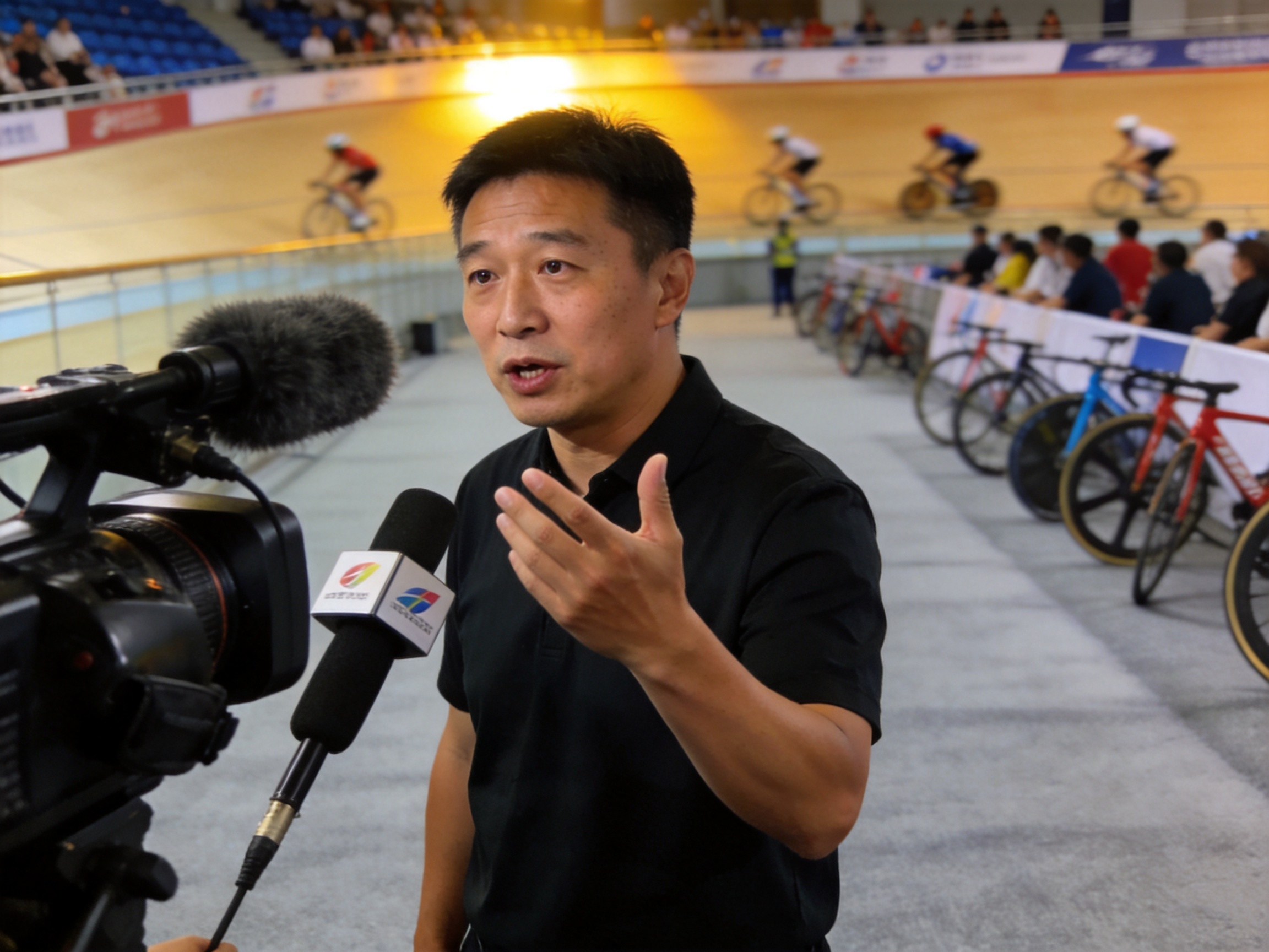 赛事策划总监李明在采访现场回应骑乘反差评分规则